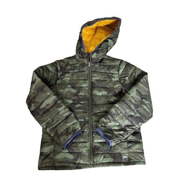 Gap Other - Gap Big Kids Primaloft Light puffer jacket Green Camoflauge Upcycled Large